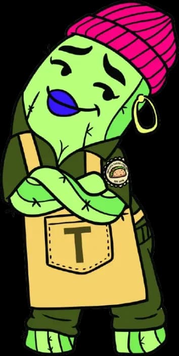 Taylor's Tacos Chicago cactus mascot character
